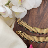 Vriksham Exclusive Gold Look Alike Bridal Anklets-Pastel Green Pearls-G17811